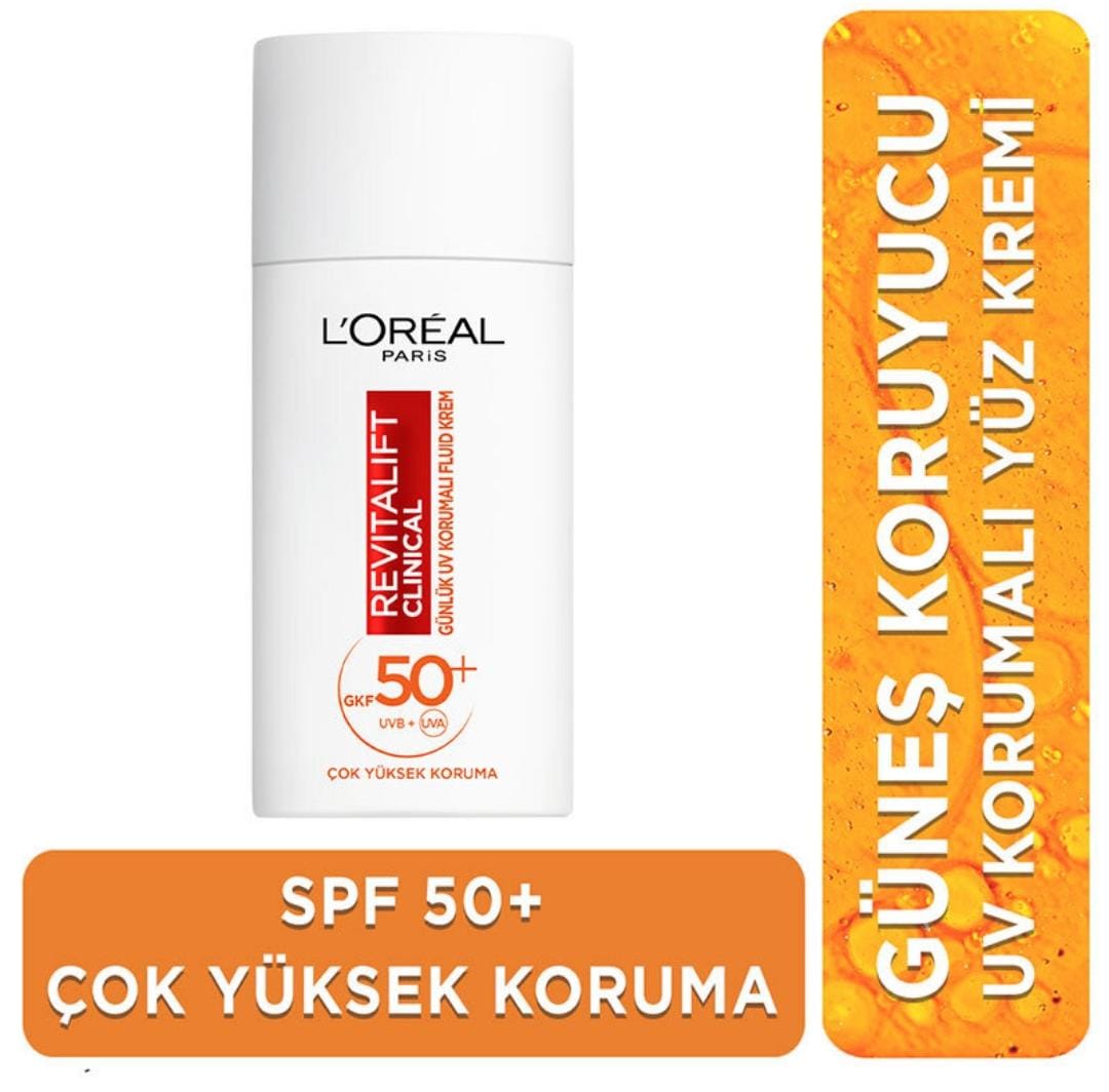 Loreal Paris Revitalift Clinical SPF 50+ Günlük Yüksek UV Korumalı Yüz Güneş Kremi 50 ml