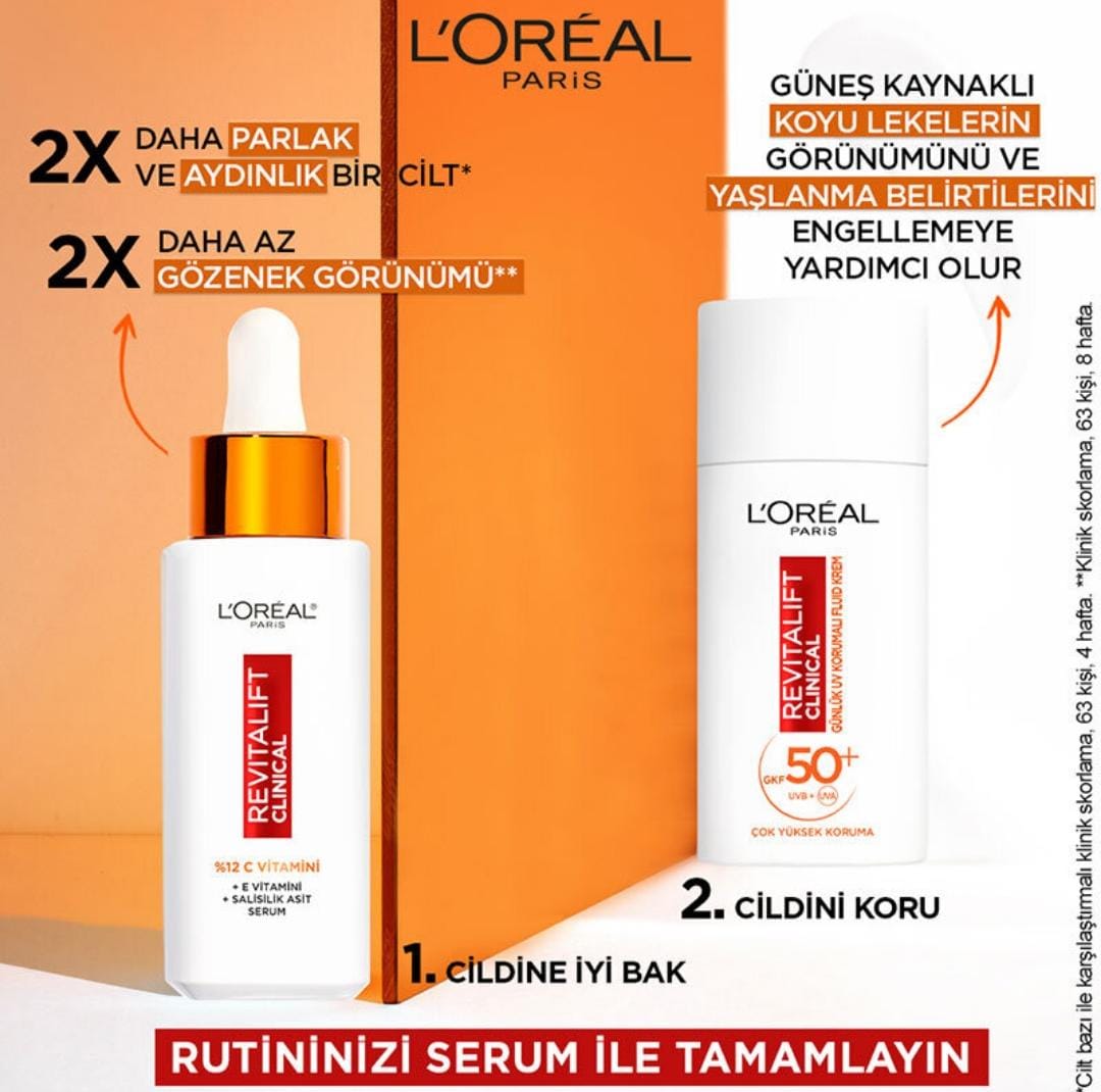 Loreal Paris Revitalift Clinical SPF 50+ Günlük Yüksek UV Korumalı Yüz Güneş Kremi 50 ml